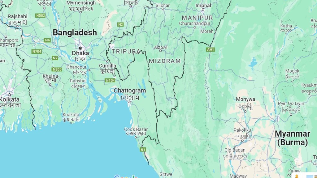 Map of Bangladesh and Myanmar