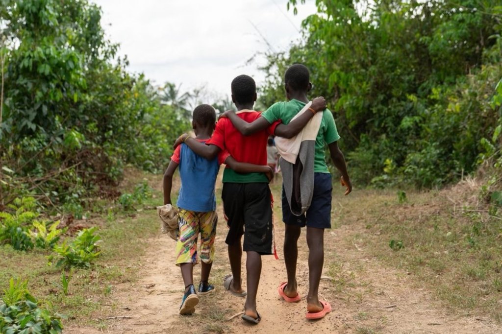 Children Walking in Liberia